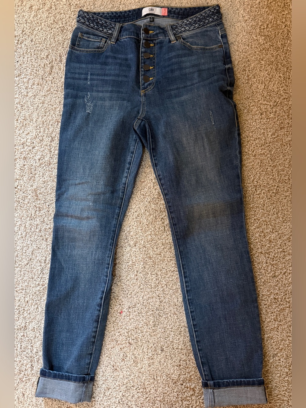 CAbi Dark Blue Button-Fly Skinny Jeans